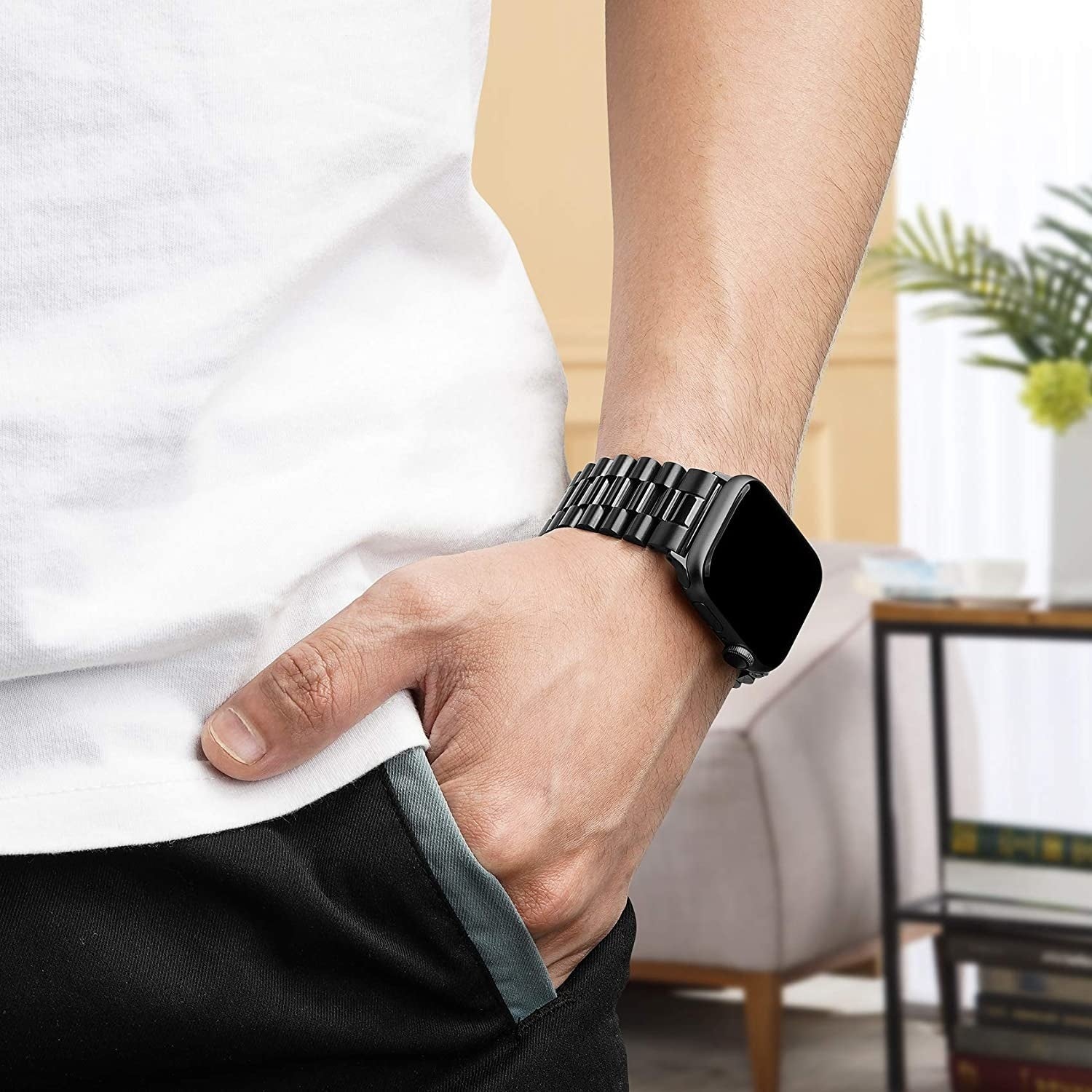 Modbracelet Bracelet acier Apple Watch Présidentiel (noir)