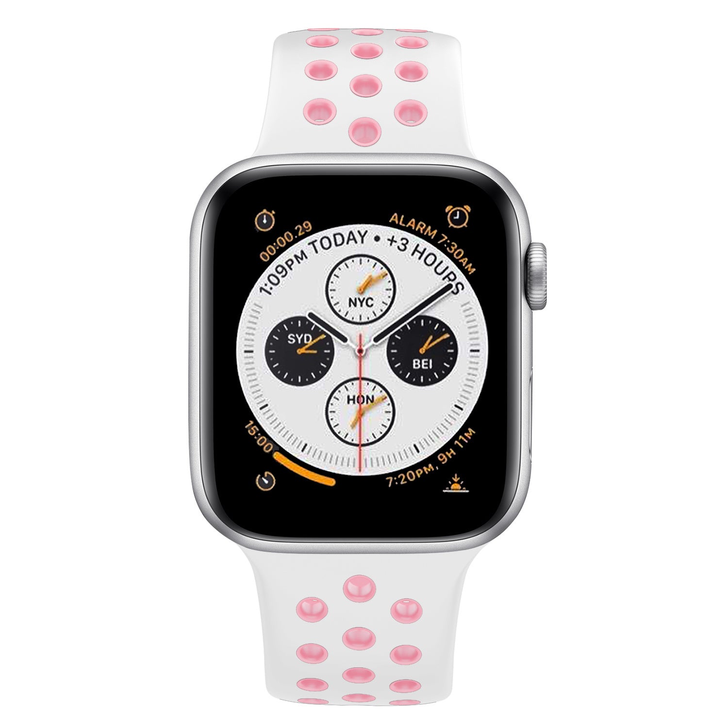 Modbracelet Bracelet Apple Watch sport (blanc/rose)