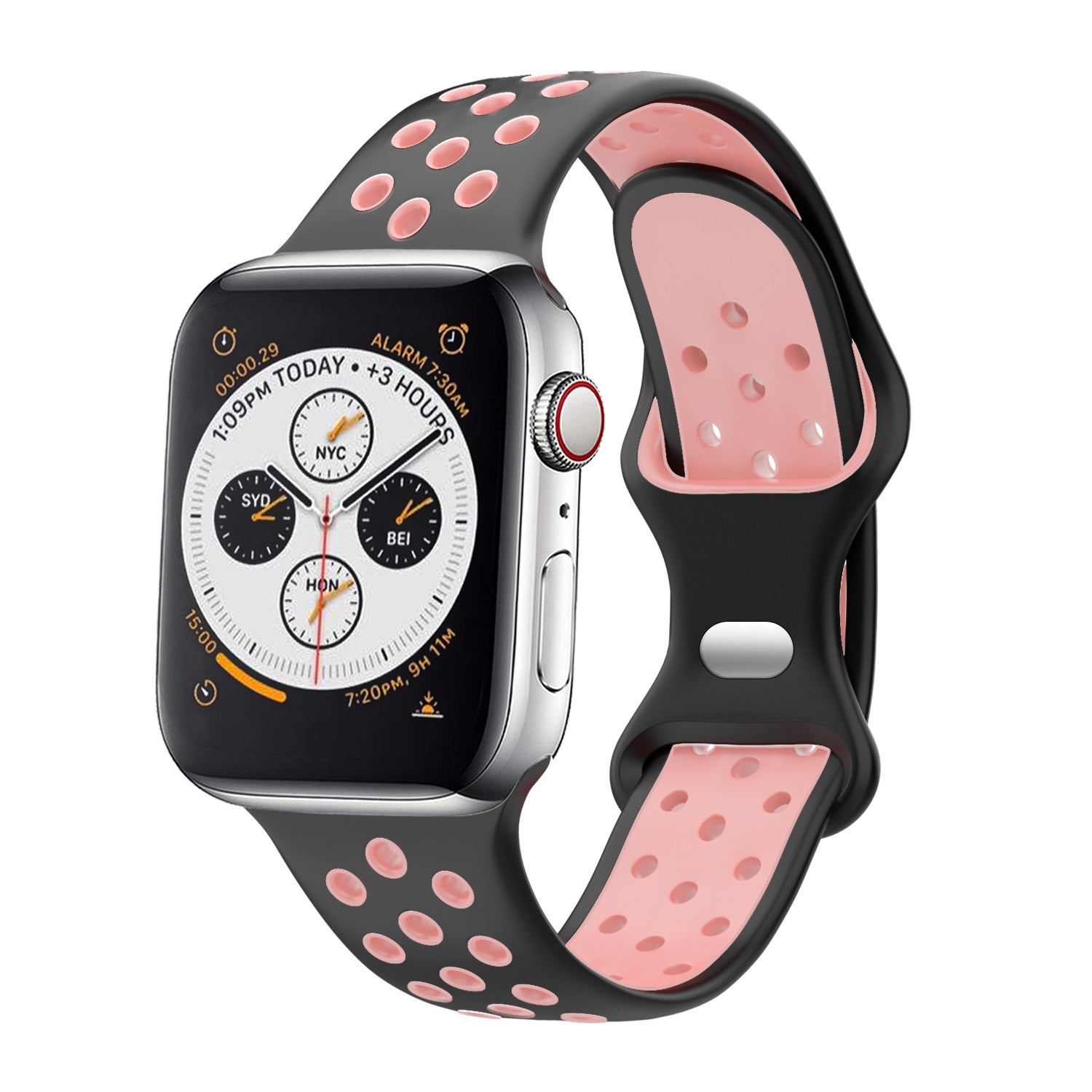 Modbracelet Bracelet Apple Watch sport (noir/rose)