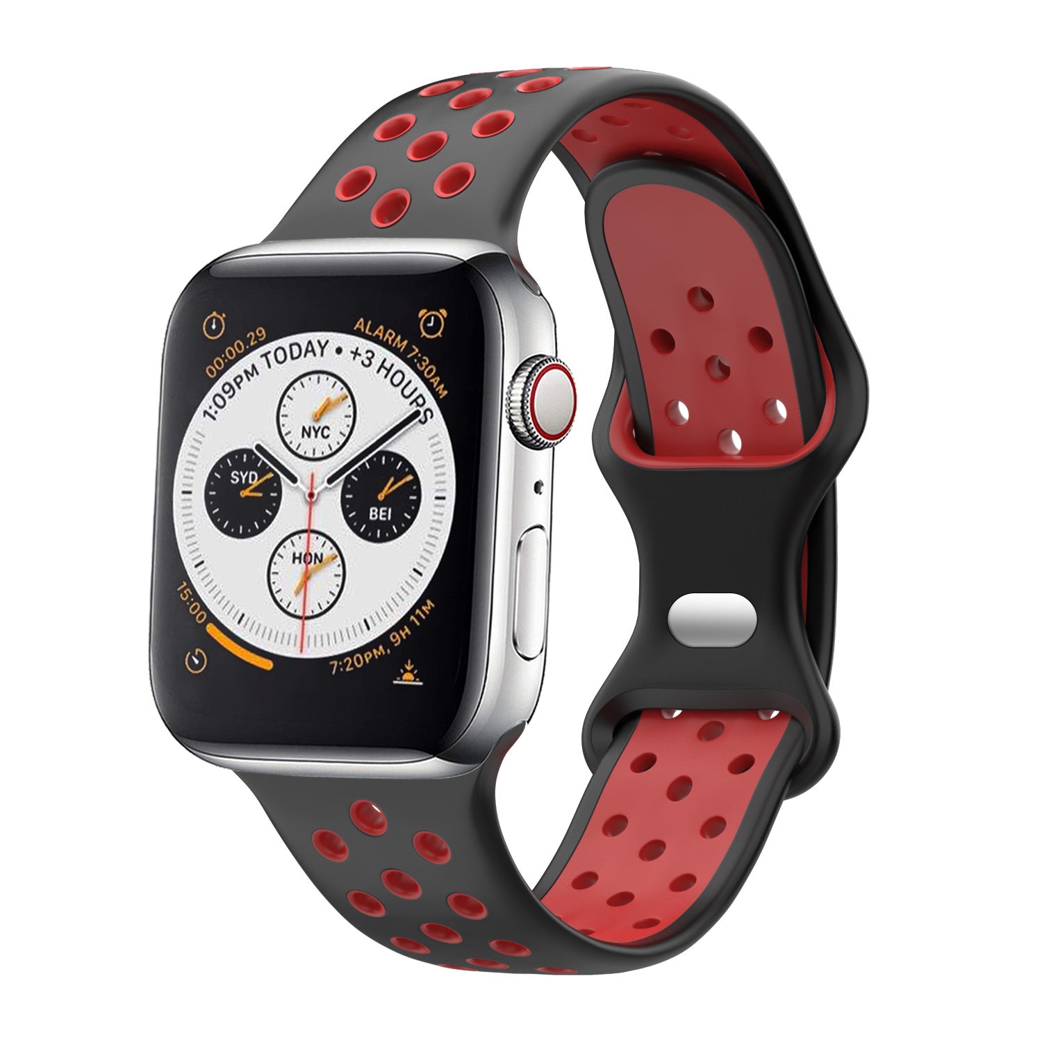 Modbracelet Bracelet Apple Watch sport (noir/rouge)