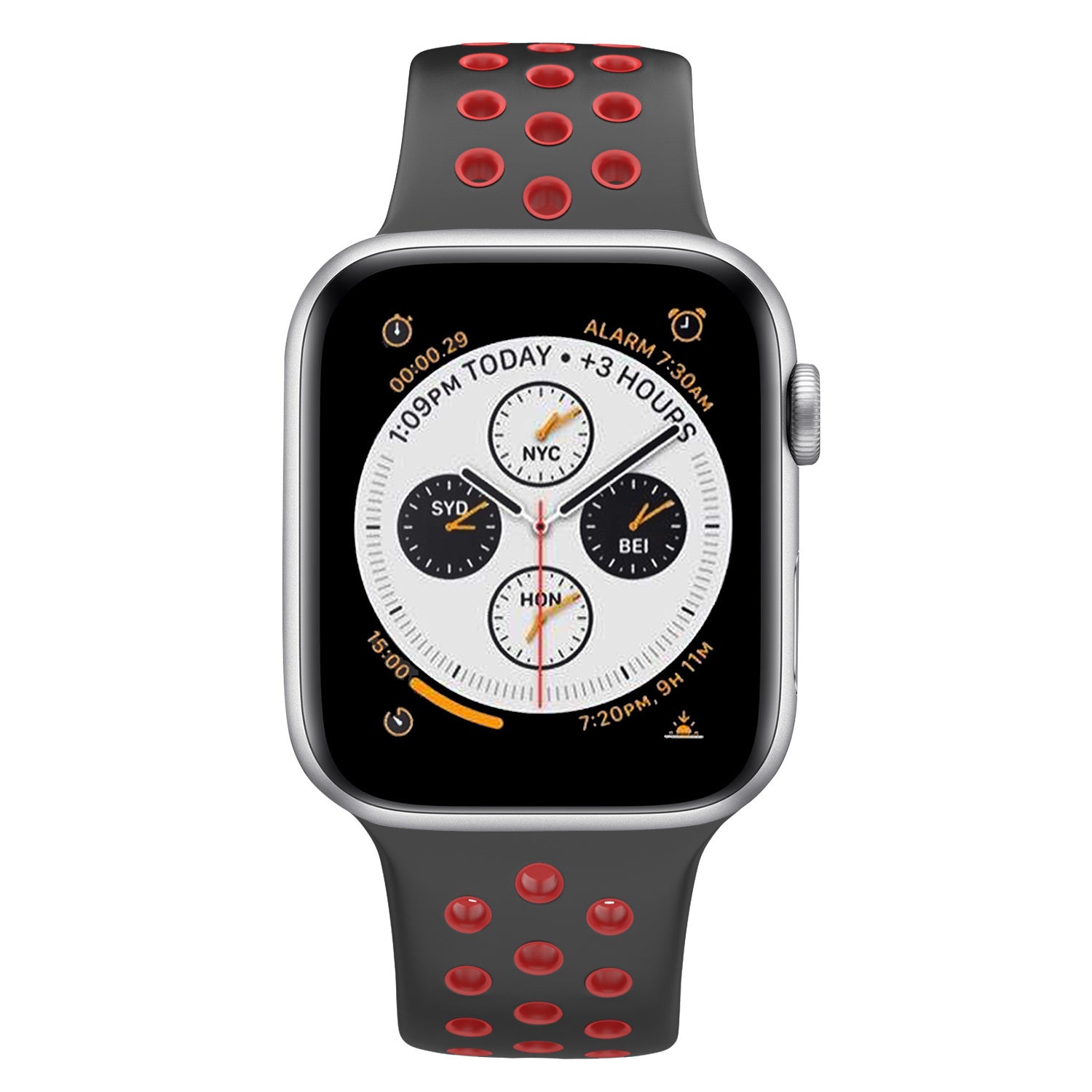 Modbracelet Bracelet Apple Watch sport (noir/rouge)