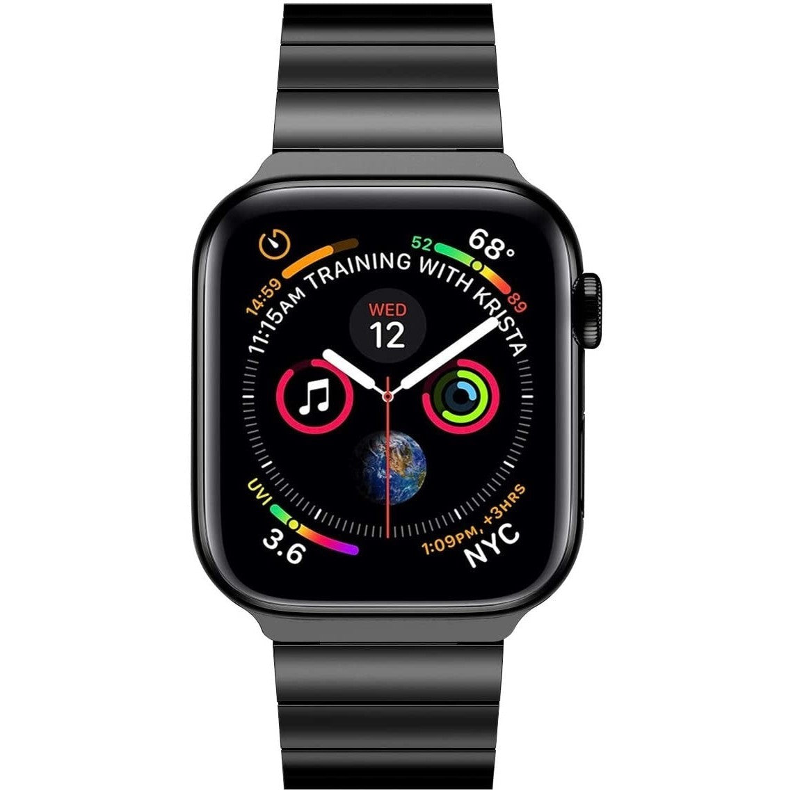 Modbracelet Bracelet en métal de luxe pour Apple Watch (noir)