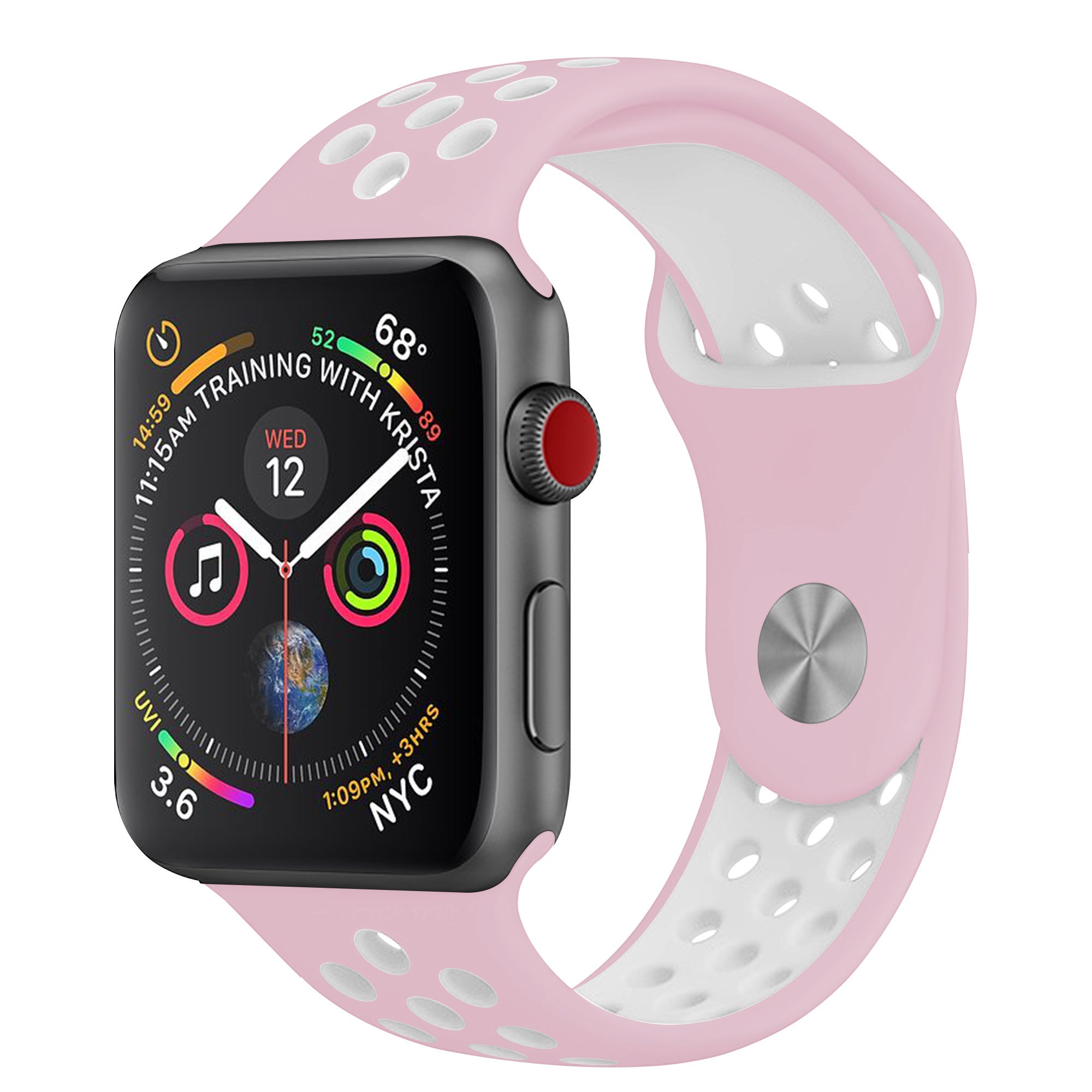 Modbracelet Bracelet sport Apple Watch + Étui TPU (rose/blanc)