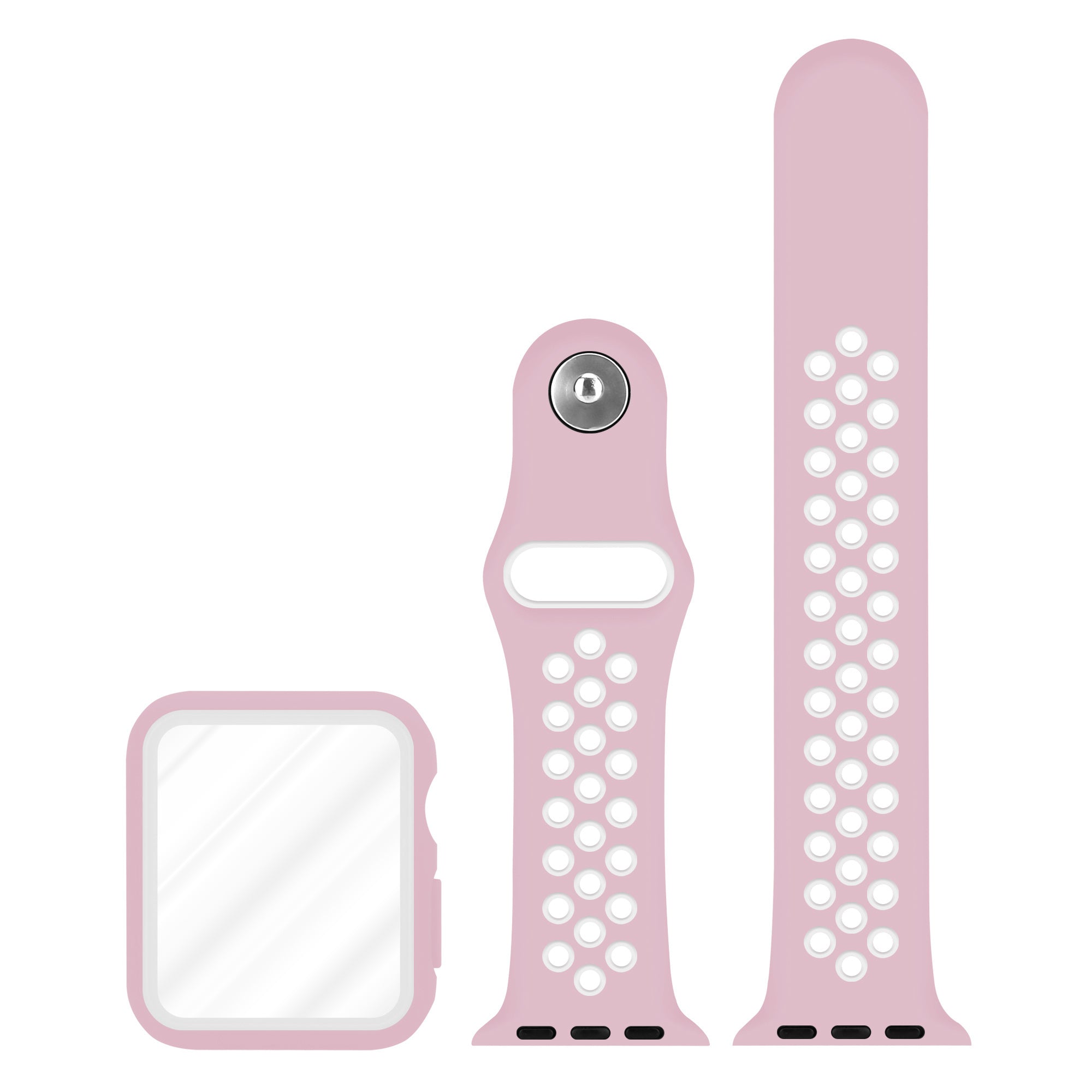 Modbracelet Bracelet sport Apple Watch + Étui TPU (rose/blanc)