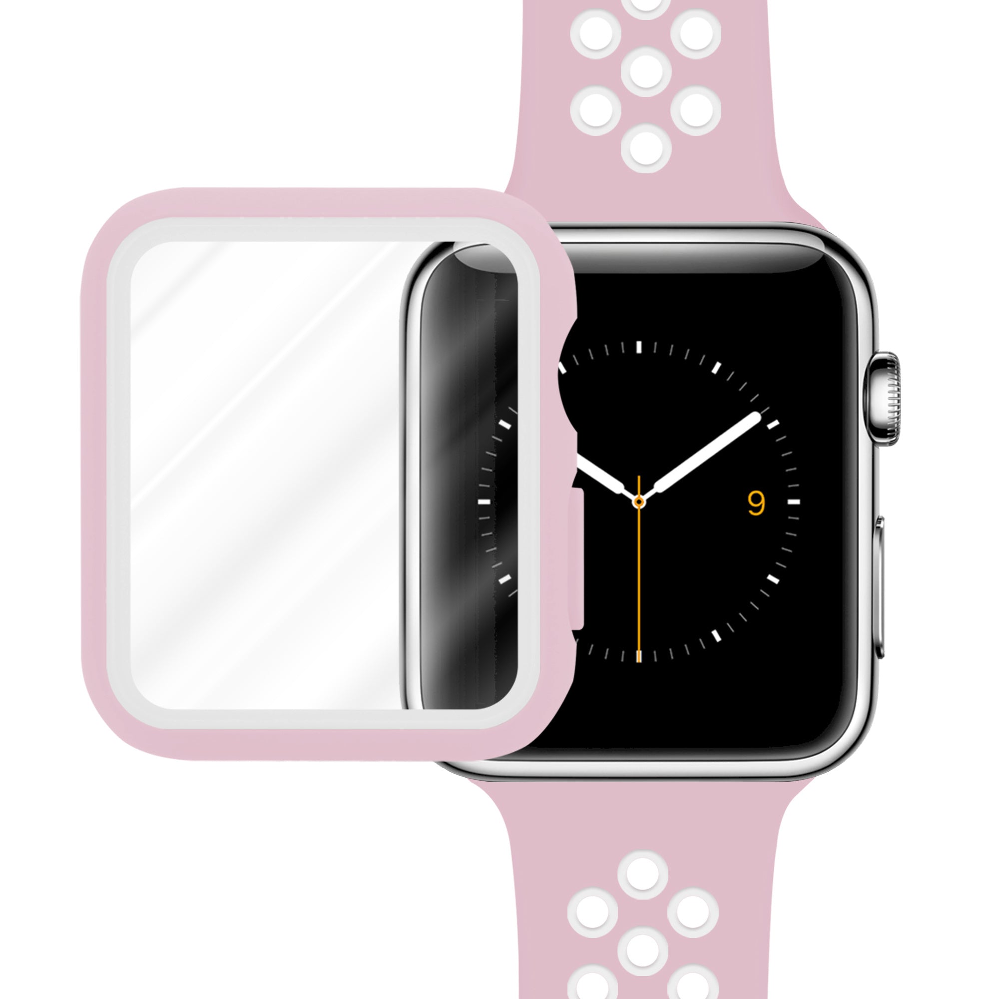 Modbracelet Bracelet sport Apple Watch + Étui TPU (rose/blanc)