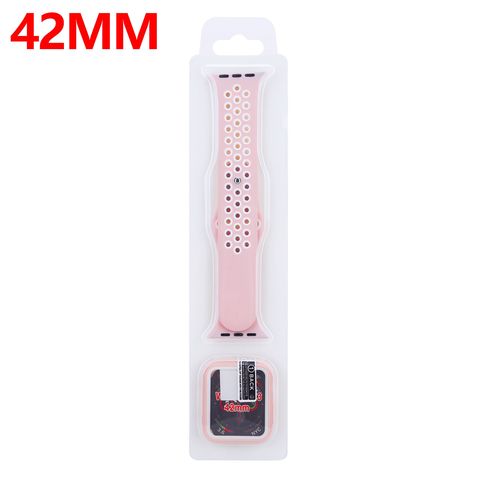 Modbracelet Bracelet sport Apple Watch + Étui TPU (rose/blanc)