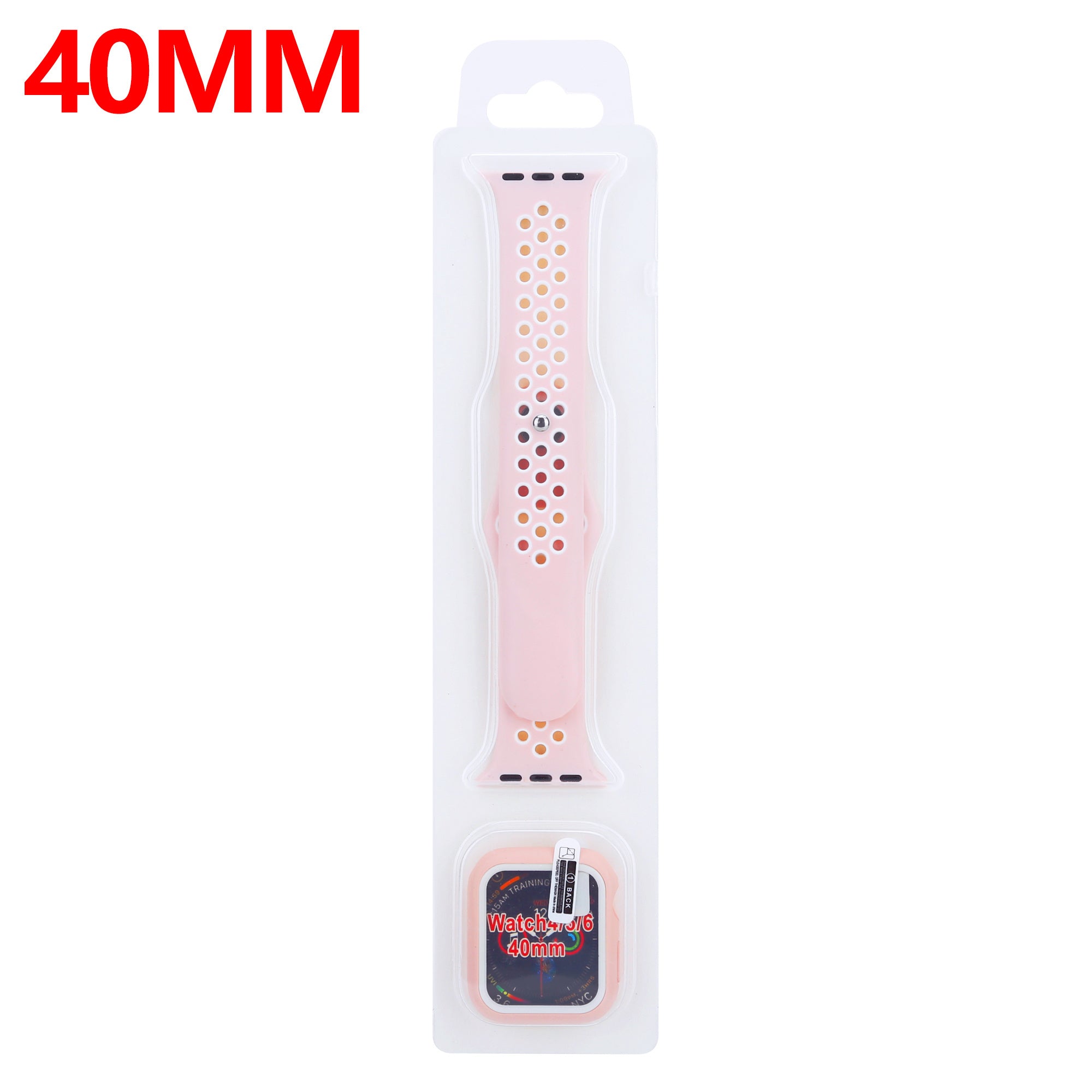 Modbracelet Bracelet sport Apple Watch + Étui TPU (rose/blanc)